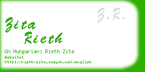 zita rieth business card